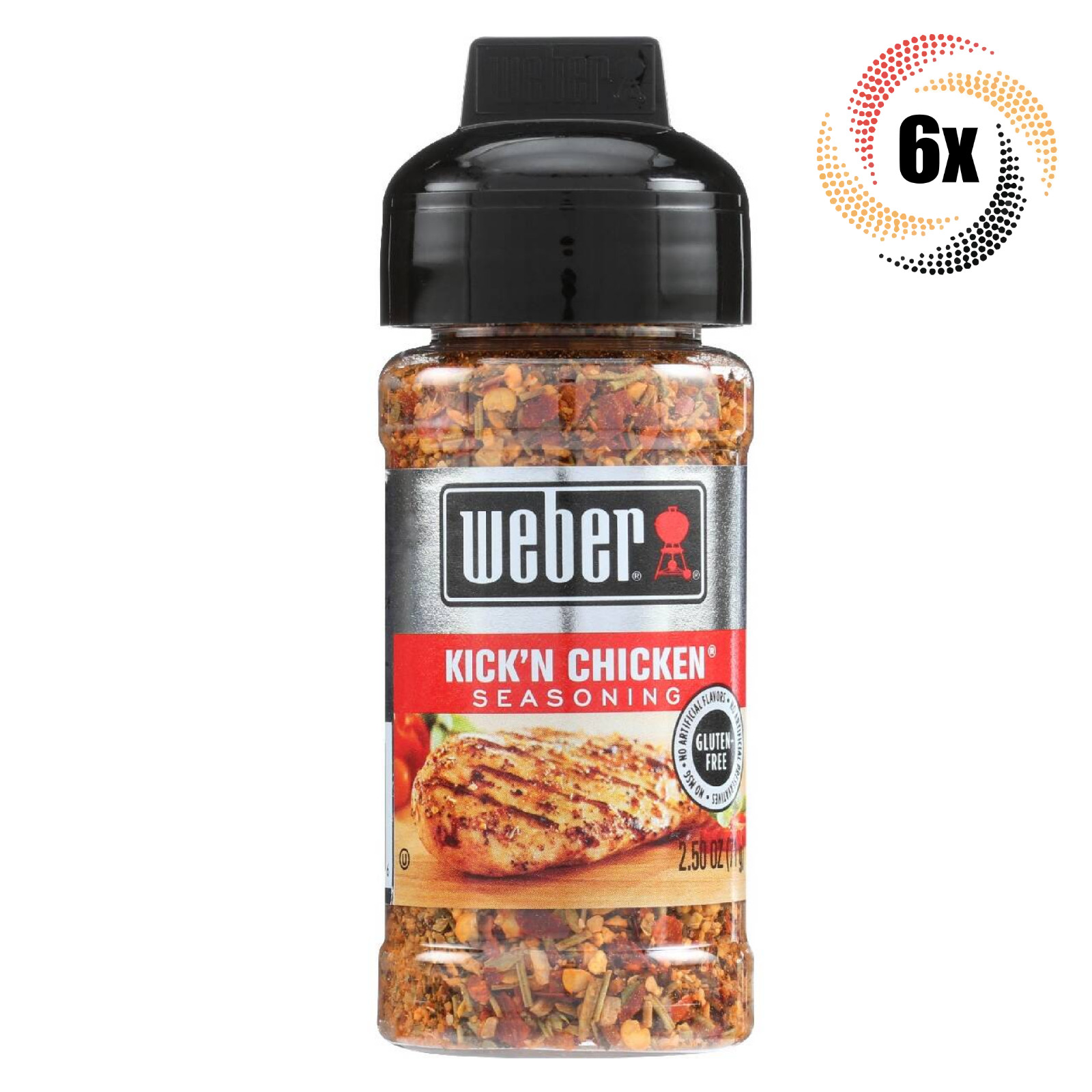 6x Shakers Weber Kickn Chicken Flavor Seasoning 25oz Gluten - MSG Free 6290₽