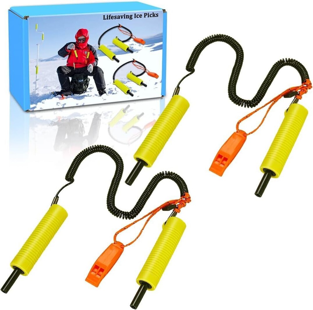 Retractable Ice Safety Pick for Ice Fishing, Ice Skating, Ice Safety Spikes, Ice