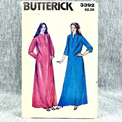 Butterick 3392 Loose Caftan House Dress Kaftan MuuMuu Misses Size Large Pattern