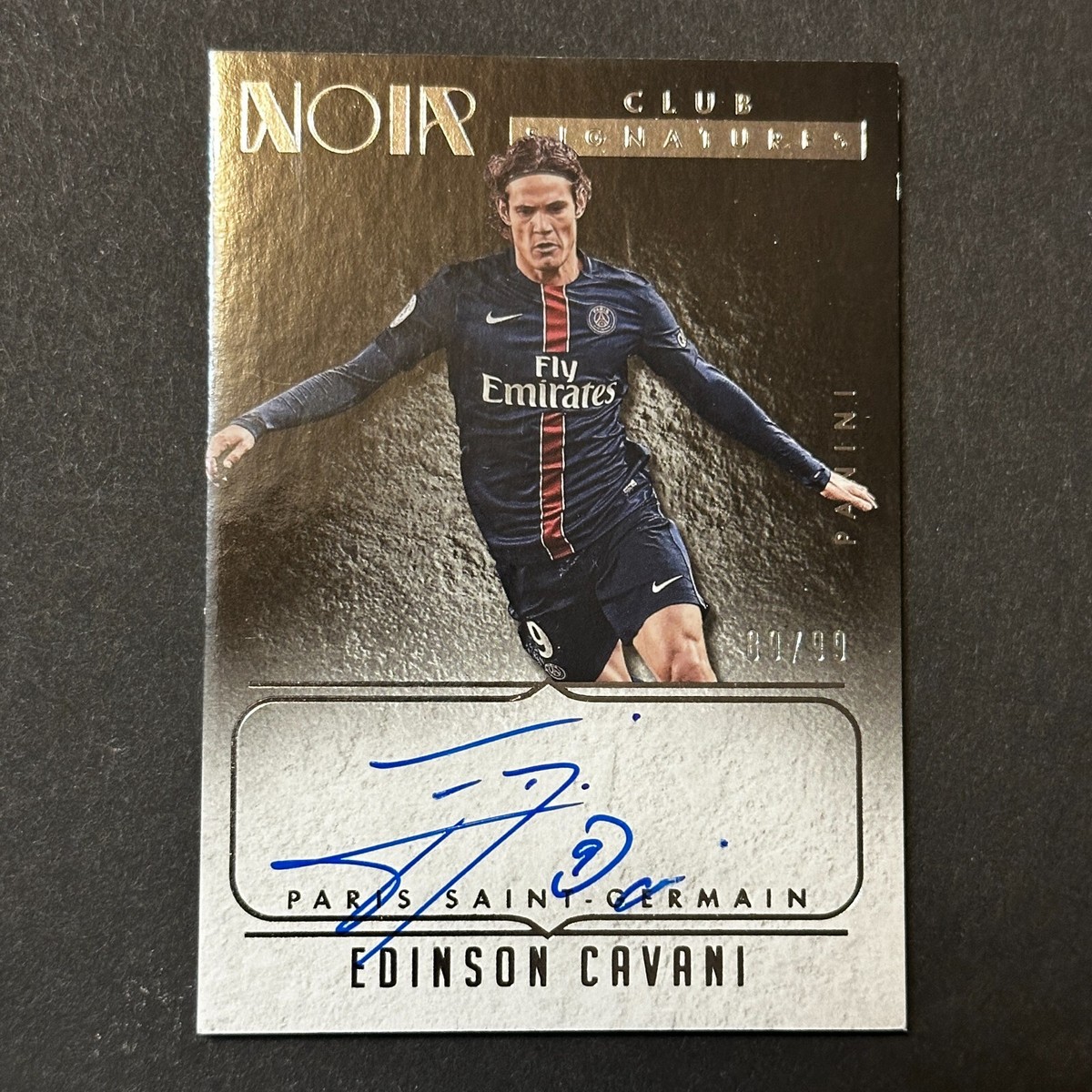 2016-17 Panini Noir Club Signatures Edinson Cavani PSG On