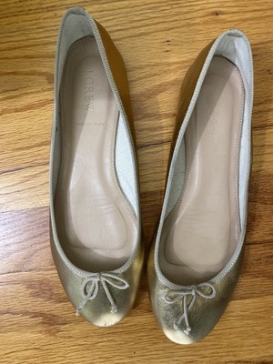 j crew gold flats