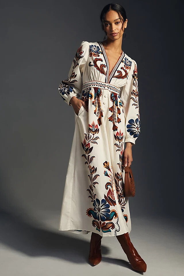 boho maternity dress Vintage Two-piece Lace Photoshoot Color:custom color Collection: SWEET ESCAPE Blue/Green Floral Dresses