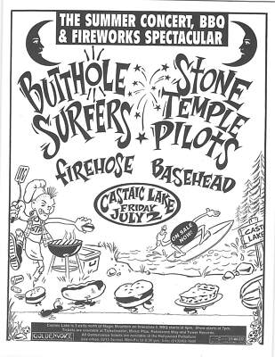 Butthole Surfers Concert Flyer Circa 1990s Castaic Lake