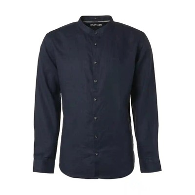 No Excess Herren Hemd Leinenhemd blau 19470262SN 078 night