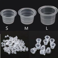 100pcs Tattoo Ink Cups Mixed Size Permanent Clear Holder Container Accessories