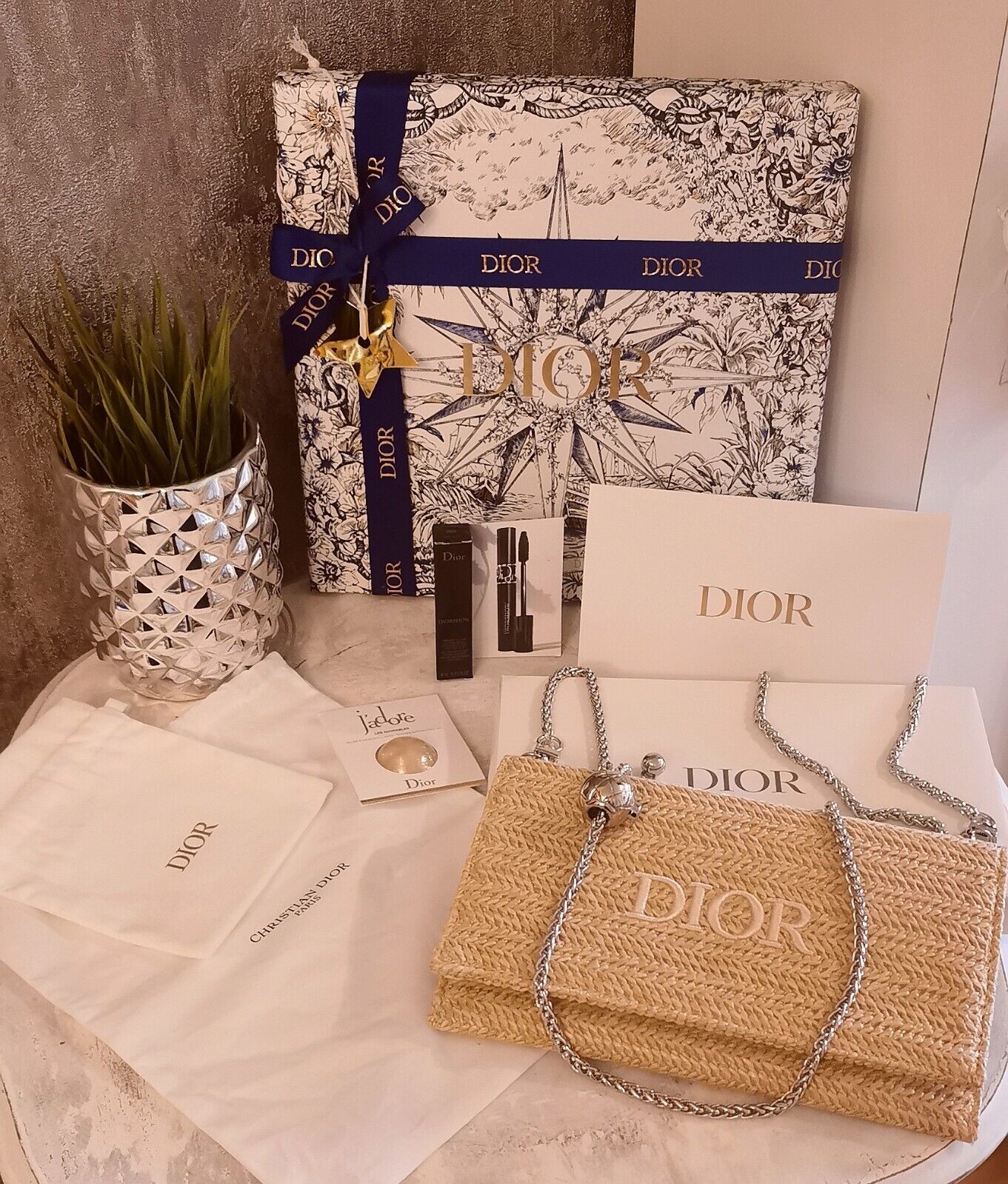 DiorHandtasche Taschenkette Silber(verstellbar)Box Set NEU