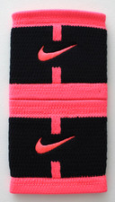 Nike Dri-Fit Stealth Wristbands Tennis Singlewide Adult Black/Hot Punch