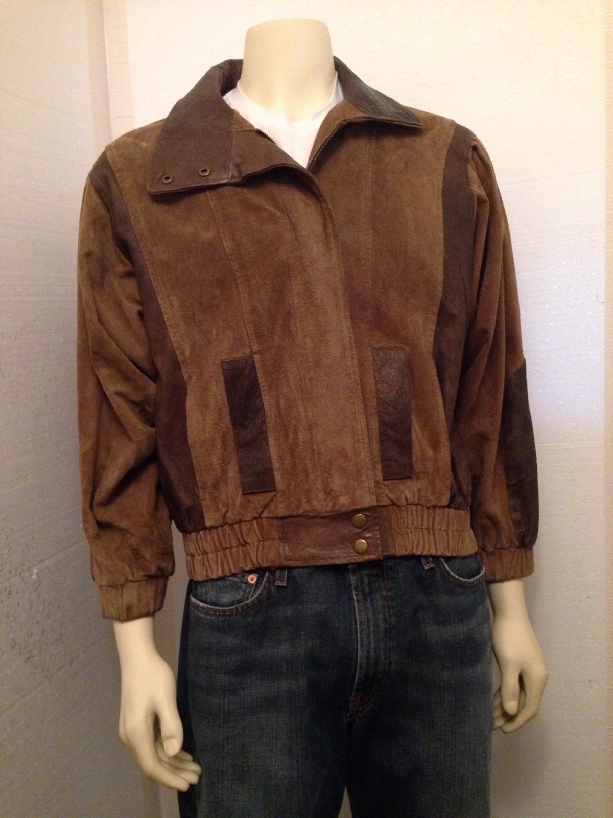G4000 MENS VINTAGE BROWN LEATHER JACKET SIZE M - Gem