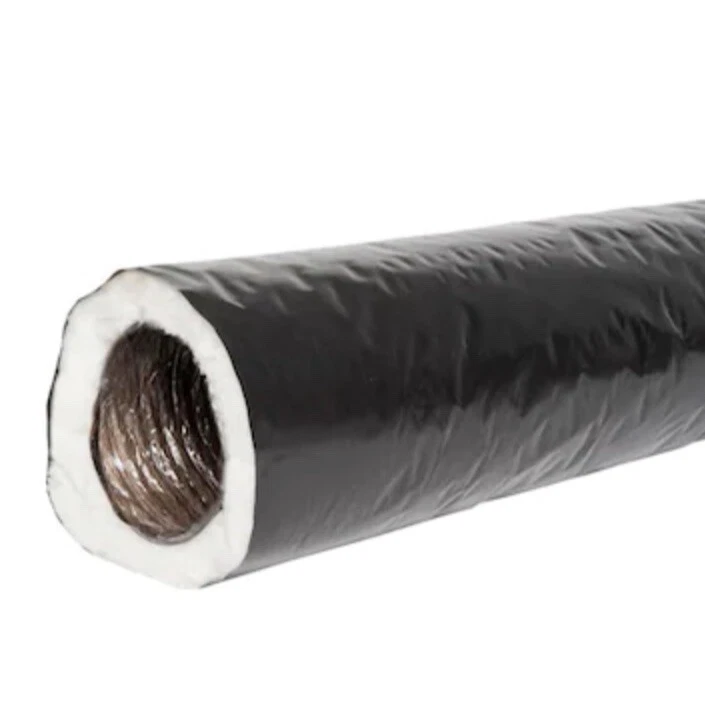 6-in x 25-Ft Insulated Flexible Round Flex Duct Tube R6 Heating/AC Black  Jacket | eBay