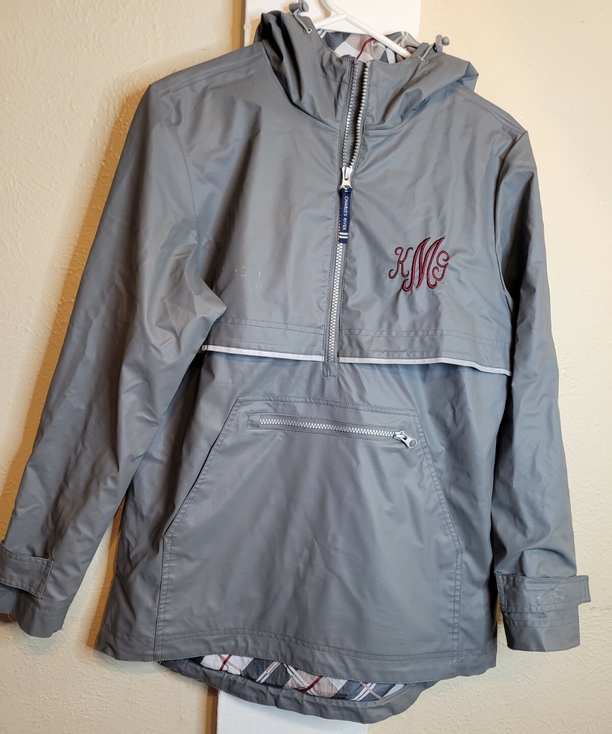 Monogrammed Pullover Rain Jacket Charles River Sm… - image 1