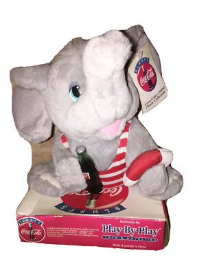 Coca Cola Plush Play By Play Elephant Swimmer Bottle Life Saver On Arm 1993 NOS