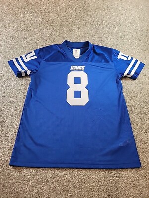 New York Giants Daniel Jones #8 Blue NFL Jersey Youth XL 16 18