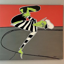 Dave Hanson (Captain Fin) Original Acrylic Painting Skateboarding Creature