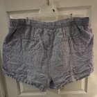 Tahari Womens Blue Linen Pull-On Shorts 3X Elastic Waist Drawstring Pockets — photo 2