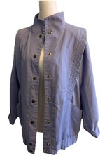 VTG 80s Track Jacket S Purple Glam Rock Coat Zipper Buttons Grannycore BIBI BROS