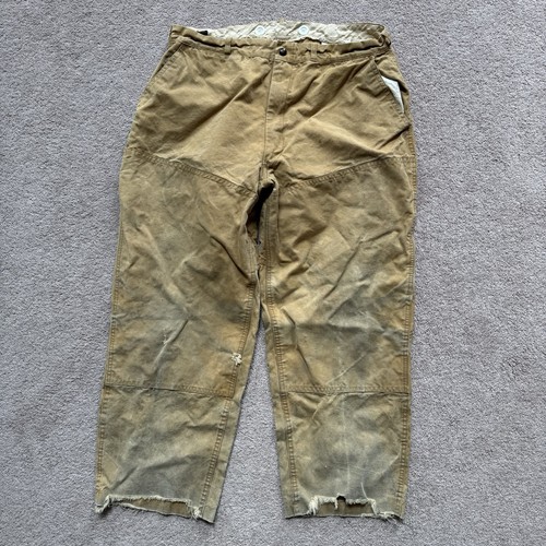 Vintage 60s Red Head Blue Bill Button Canvas Hunting Pants Size 35x27