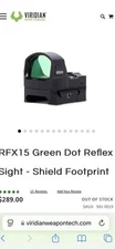Viridian RFX15 Green Dot Reflex Sight, 3 MOA, Shield Mounting, Handgun Sight ...