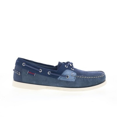 Sebago Ross Island JIB Shadow Mens Blue Suede Loafers & Slip Ons Boat Shoes