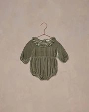 Rylee + Cru Adeline Romper Pine Baby Onepiece Size 3-6 Months Soft Cotton