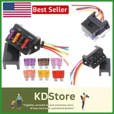 4 Way Fuse Box Car Marine Blade Fuse Holder 1-40A with 10 Fuses Waterproof