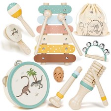 Baby Musical Instruments for Toddlers 1-3, Montessori Wooden Toys for 1 Year ...