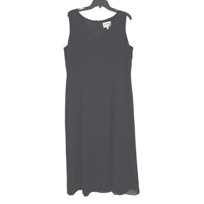 Julian Taylor Black Mesh Overlay Maxi Dress Whimsigoth LBD Sleeveless Sz 16