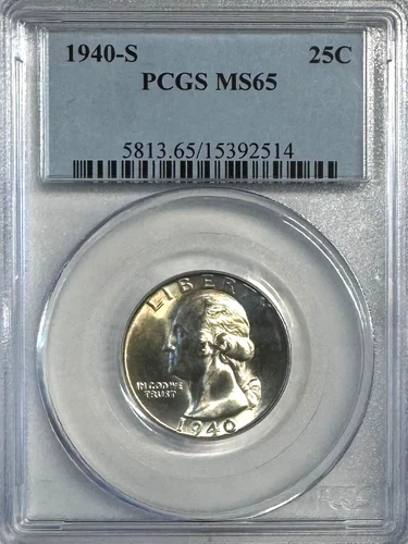 1940-S Washington Quarter, MS 65 PCGS, NR.