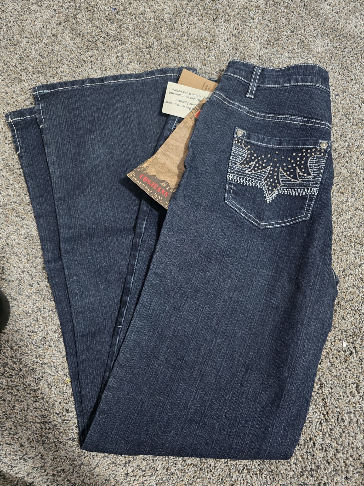 COS Jeans Boot Denim Women's Size 8 Blue Medium Wash Bedazzled Jeans NWT