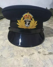 Royal Navy Officer Hat Cap Captain Black All Sizes Are Available