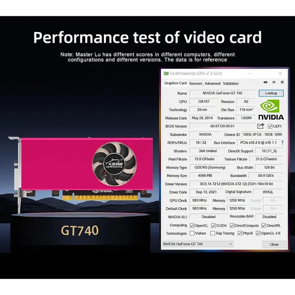 GTX 740 Graphics Card, 4GB GDDR5 128Bit Games Video Card, PCI Express 2.0 - Image 4 of 4