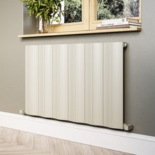 Image of Beige Horizontal Wave Designer Single Panel Radiator 600 x 970 - Elbrus ELBH600