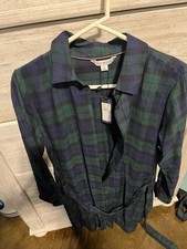 Tommy Hilfiger Tartan Green Plaid Party Dress - Size M