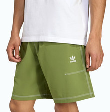 NEW MENS ADIDAS ORIGINALS ESSENTIALS TREFOIL SHORTS SIZE MEDIUM KA8540 OLIVE