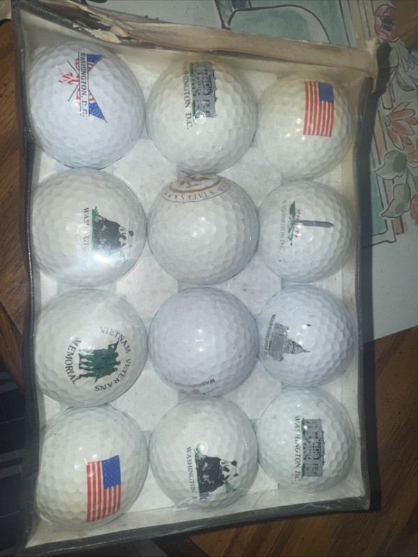 Lot of 12 Washington DC Capitol USA American Flag Congress Logo Golf Balls