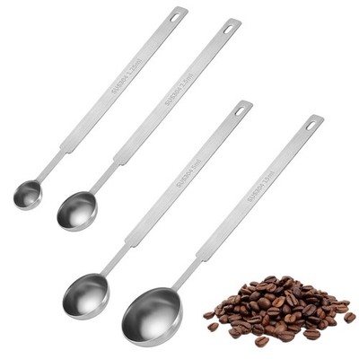 4Pcs Long Handle Measuring Spoons Set, 7 Inches Stainless Steel Measuring Spoon