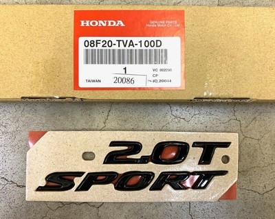 Genuine OEM Honda 18-22 Accord Gloss Black 2.0T Sport Emblem Set 08F20-TVA-100D