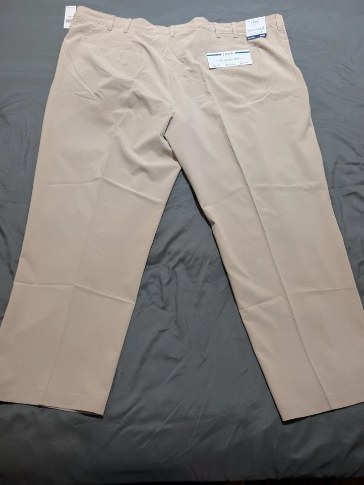 Nova Calça de Golfe Masculina Izod Bege Swingflex 4 Vias Elástica Absorção de Umidade 52x29 - Imagem 4 de 4
