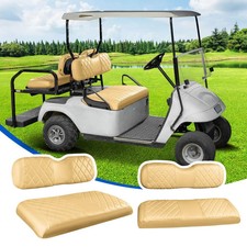 Golf Cart Seat Covers 4PCS Front Rear Diamond Tan EZGO TXT RXV 1994-2013 NOKINS