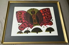 Vintage David Weidman Screen Print Butterfly Pop Art Mid Century MCM Modern 70s