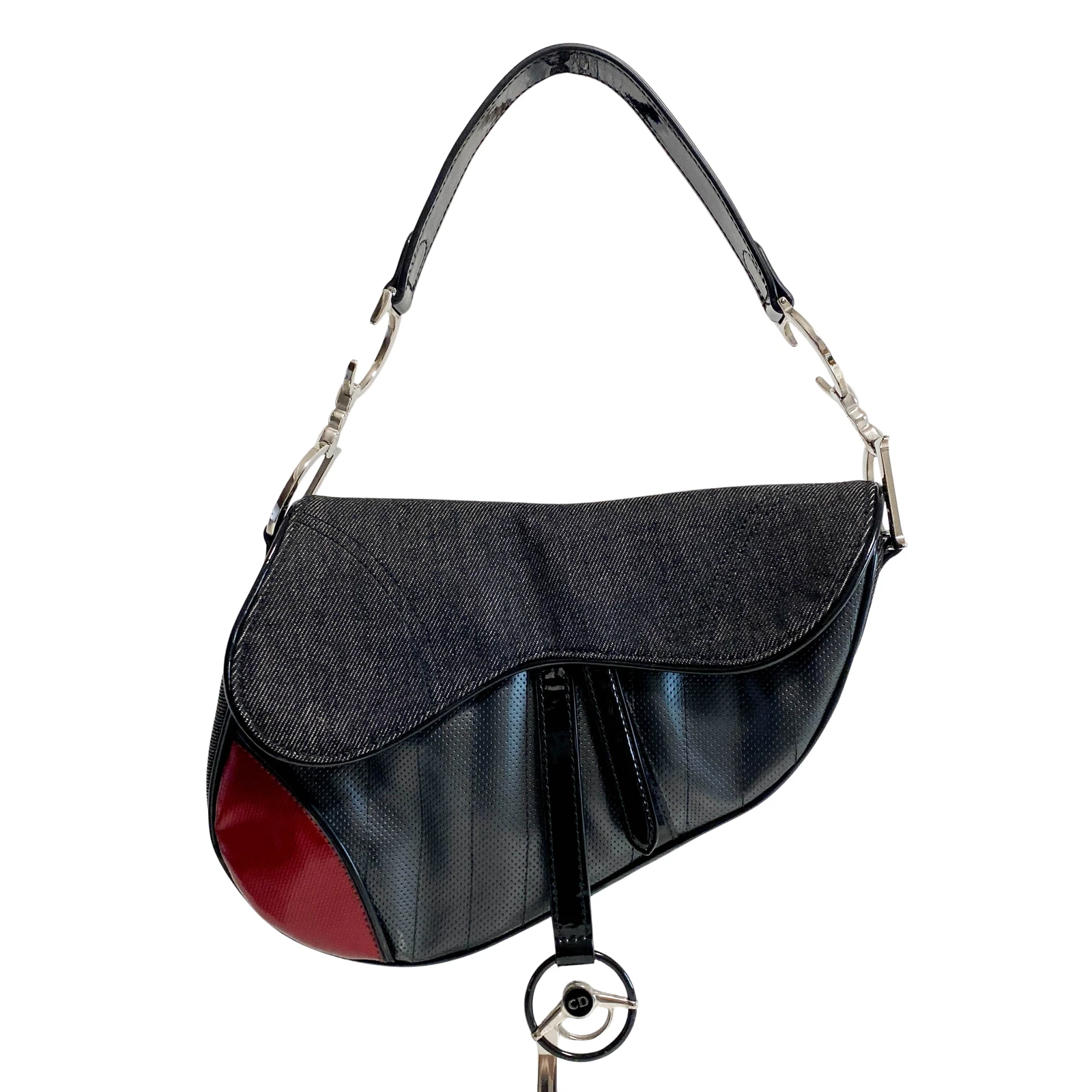 Sac bandoulière DIOR Cadillac selle noir denim 2001