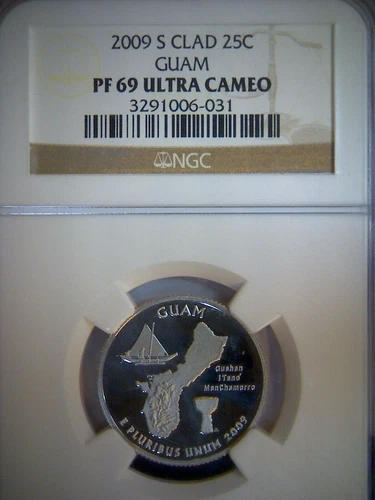  Guam  Proof Clad Quarter 2009-S NGC PF 69 Ultra Cameo
