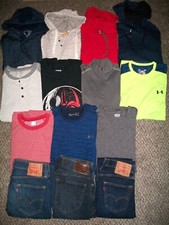LOT OF 14 BOYS SIZE 18 20 MENS M FALL WINTER NAME BRAND UNDER ARMOUR NIKE AE 763
