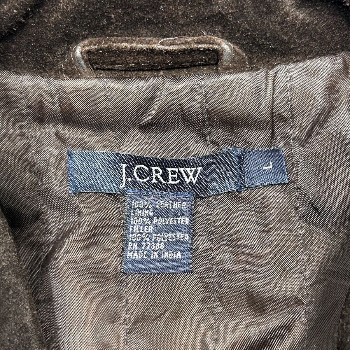 Vintage J Crew Jacket Mens Large Brown Leather Coat Button Vintage J Crew Jacket Mens Large Brown Leather Coat Button
