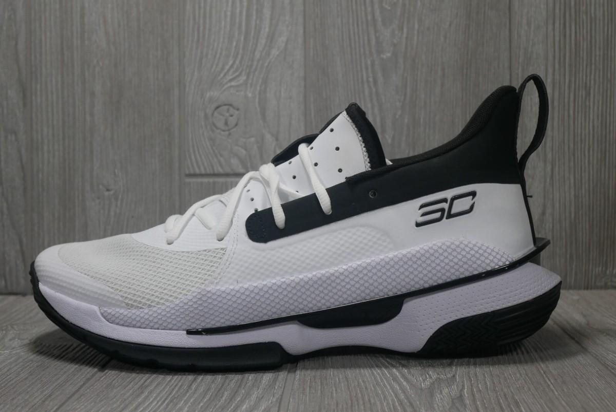 New Under Armour Curry 7 Team White Black Basketball Shoes