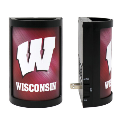 Wisconsin Badgers LED Night Light NCAA College Man Cave Home Decor Room 
