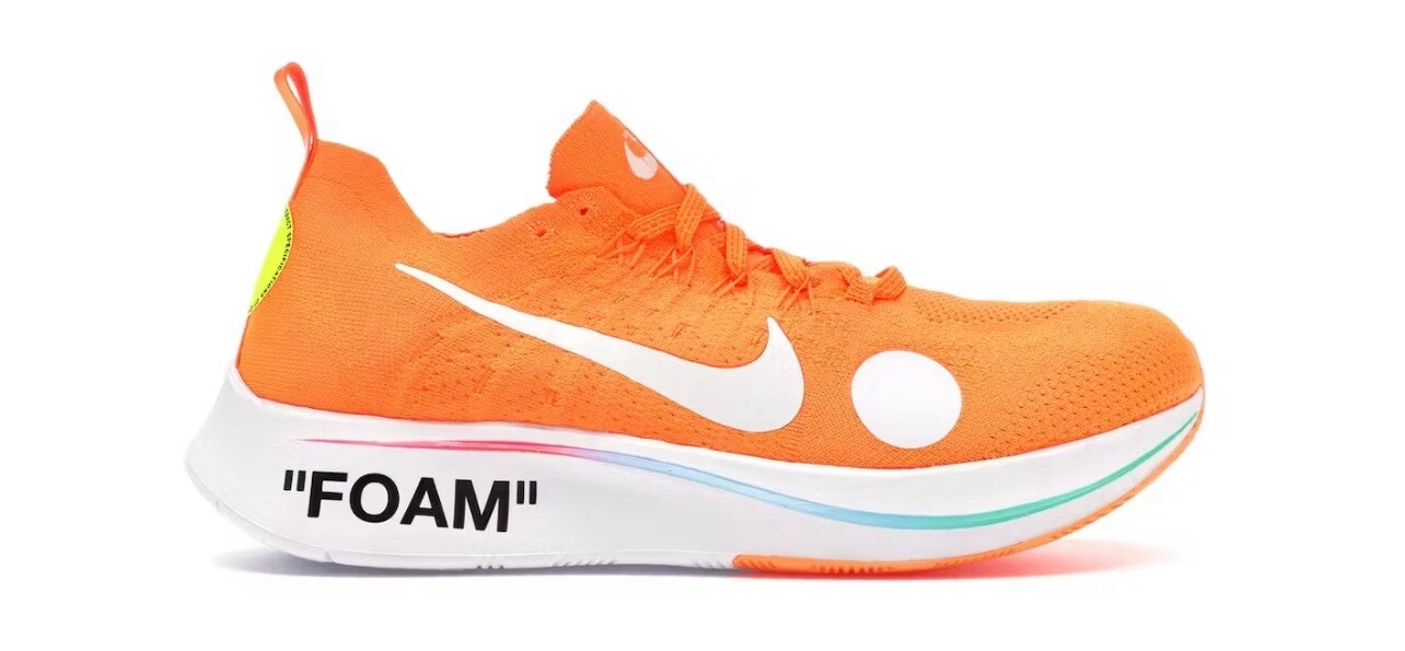 OFF WHITE X NIKE Taglia 8 5 Nike bianco sporco x Zoom Fly Mercurial Flyknit arancione totale