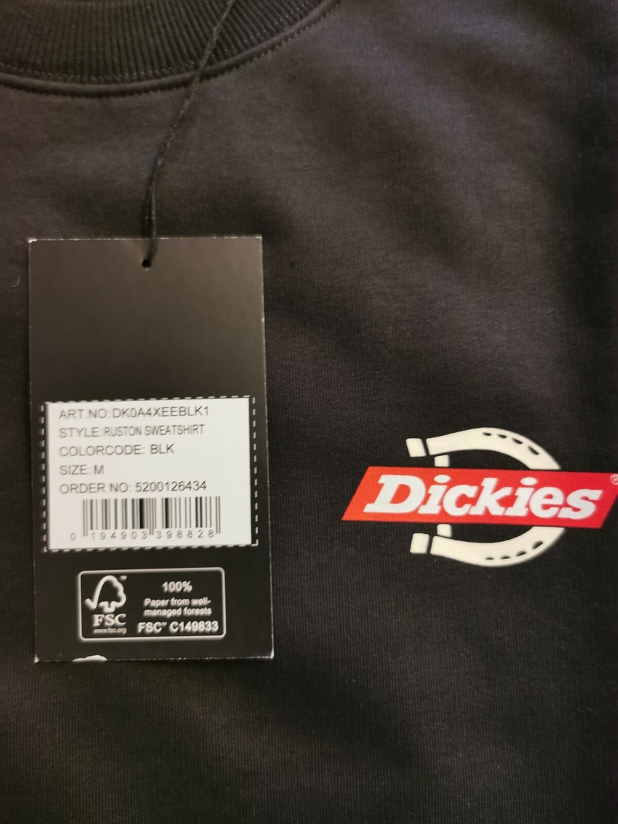 Dickies Ruston Sweatshirt Black Men's Size Medium BRAND NEW | eBay