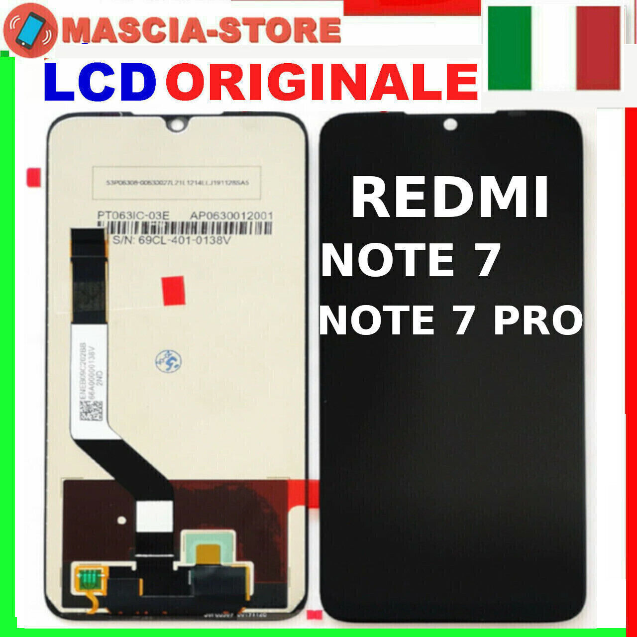 Redmi Note 7 Screen DISPLAY XIAOMI REDMI NOTE 7 / NOTE 7 PRO LCD +TOUCH SCREEN SCHERMO ...