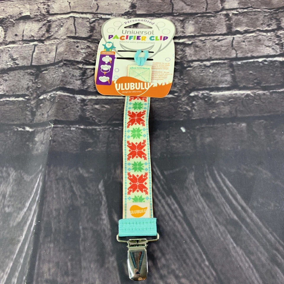 Ulubulu Universal Pacifier Clip Pointsettia Design Personalize Christmas - Image 2 of 4