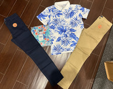 NWT TCP BOYS PLACE LOT 4PC SHIRTS  DRESS SLIM NAVY TAN PANTS OUTFIT SIZE 14Y